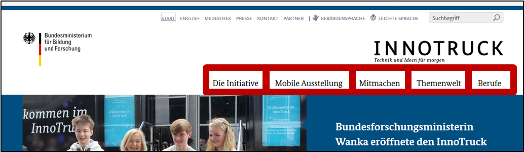 Abbildung Startseite www.innotruck.de Bereich Die Initiative.