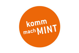 Logo der Initiative enthält folgenden Text: Komm, mach MINT.